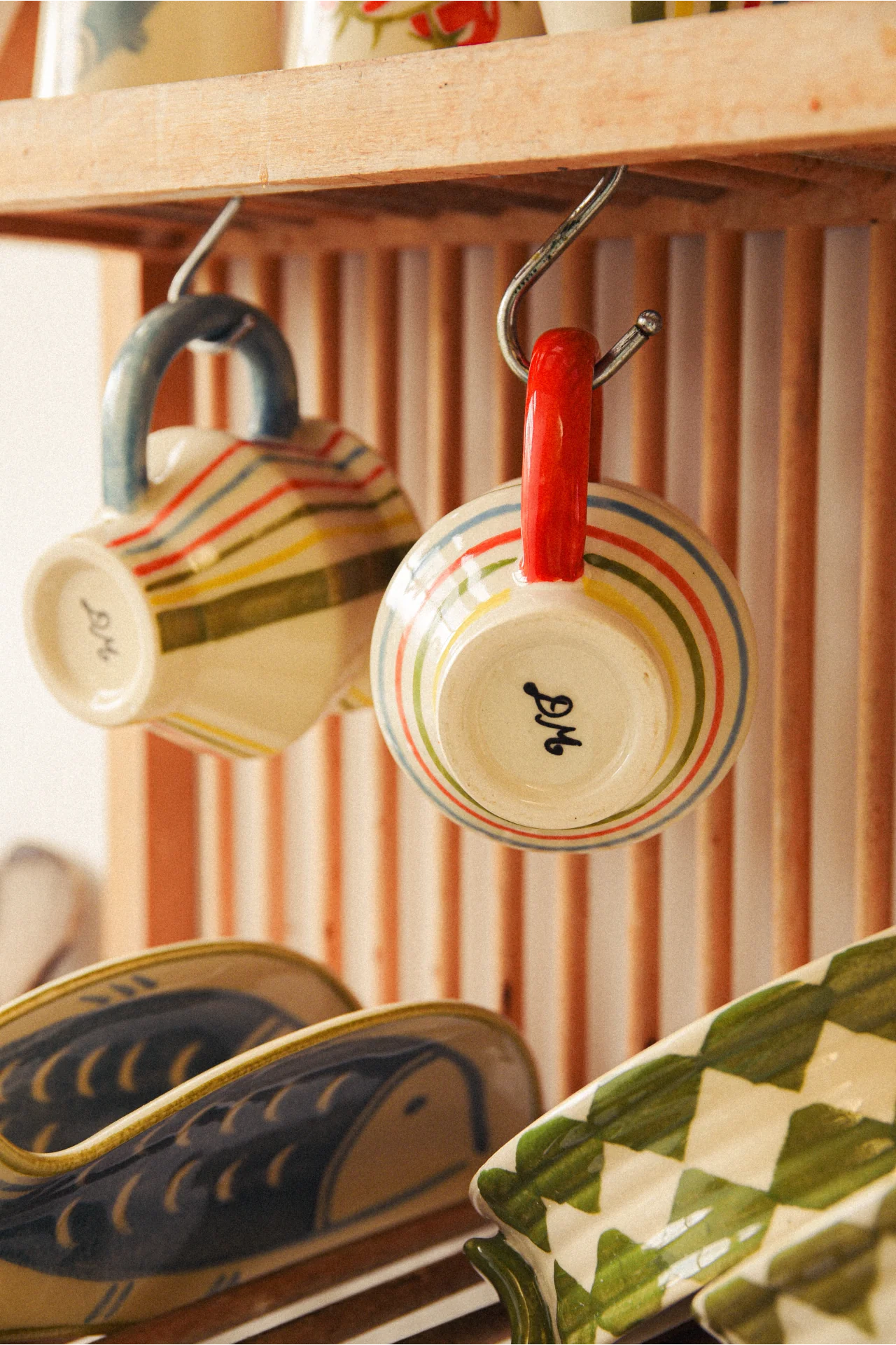 Hand Painted Angular Mug - Fish Stripes - Image 4