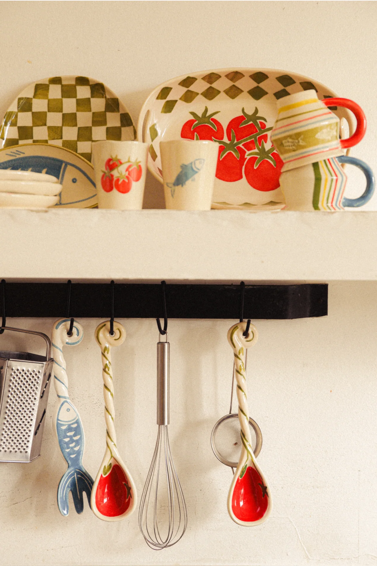 Hand Painted Angular Mug - Fish Stripes - Image 5