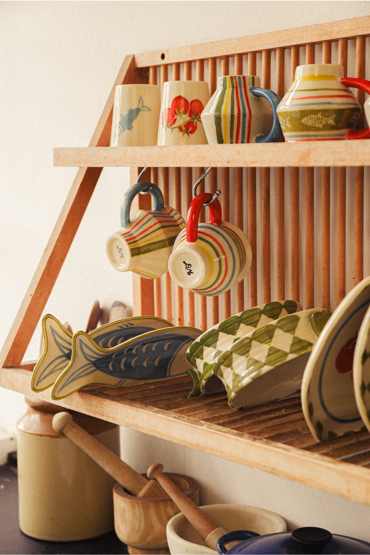 Hand Painted Angular Mug - Fish Stripes - Image 6