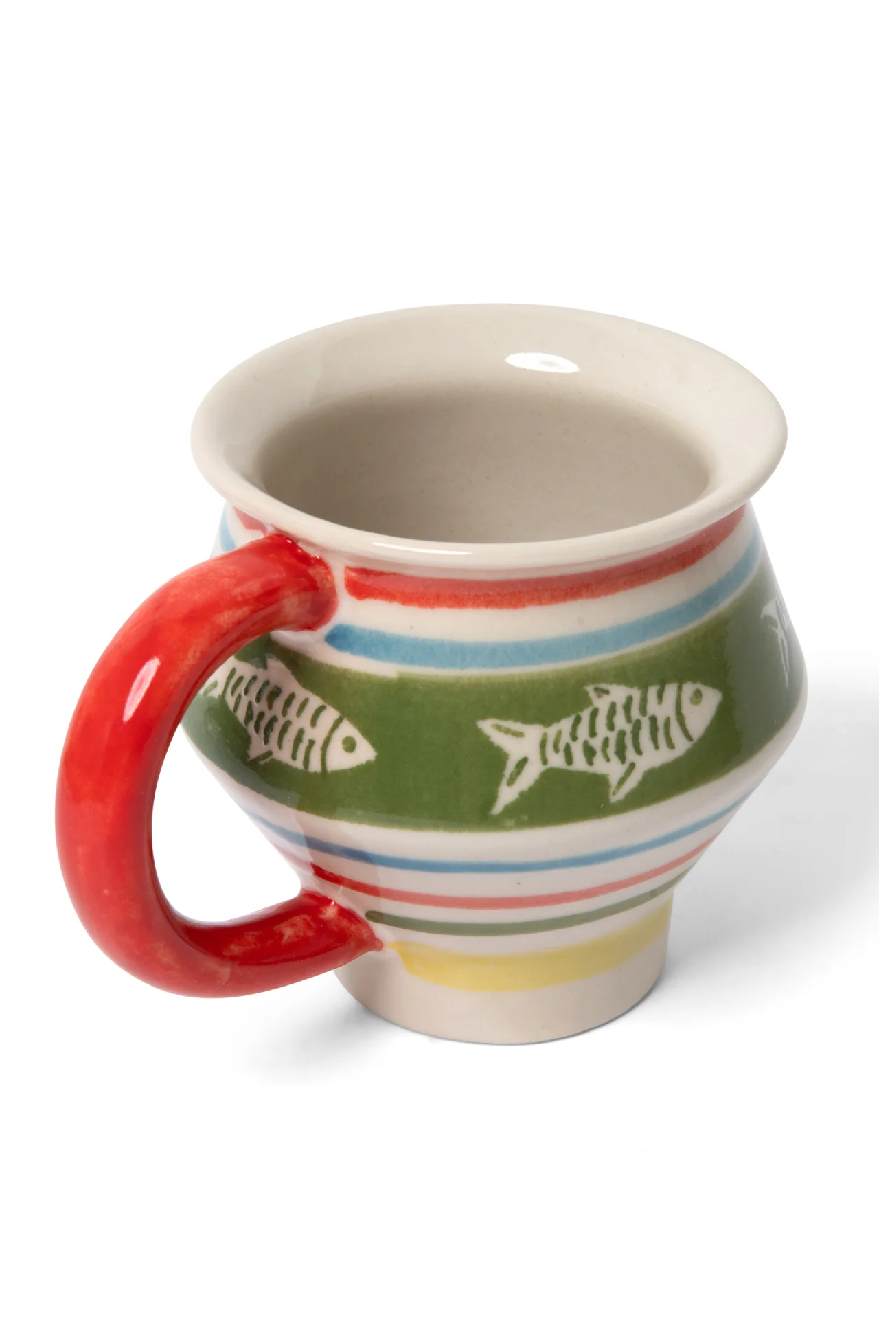 Hand Painted Angular Mug - Fish Stripes - Image 7