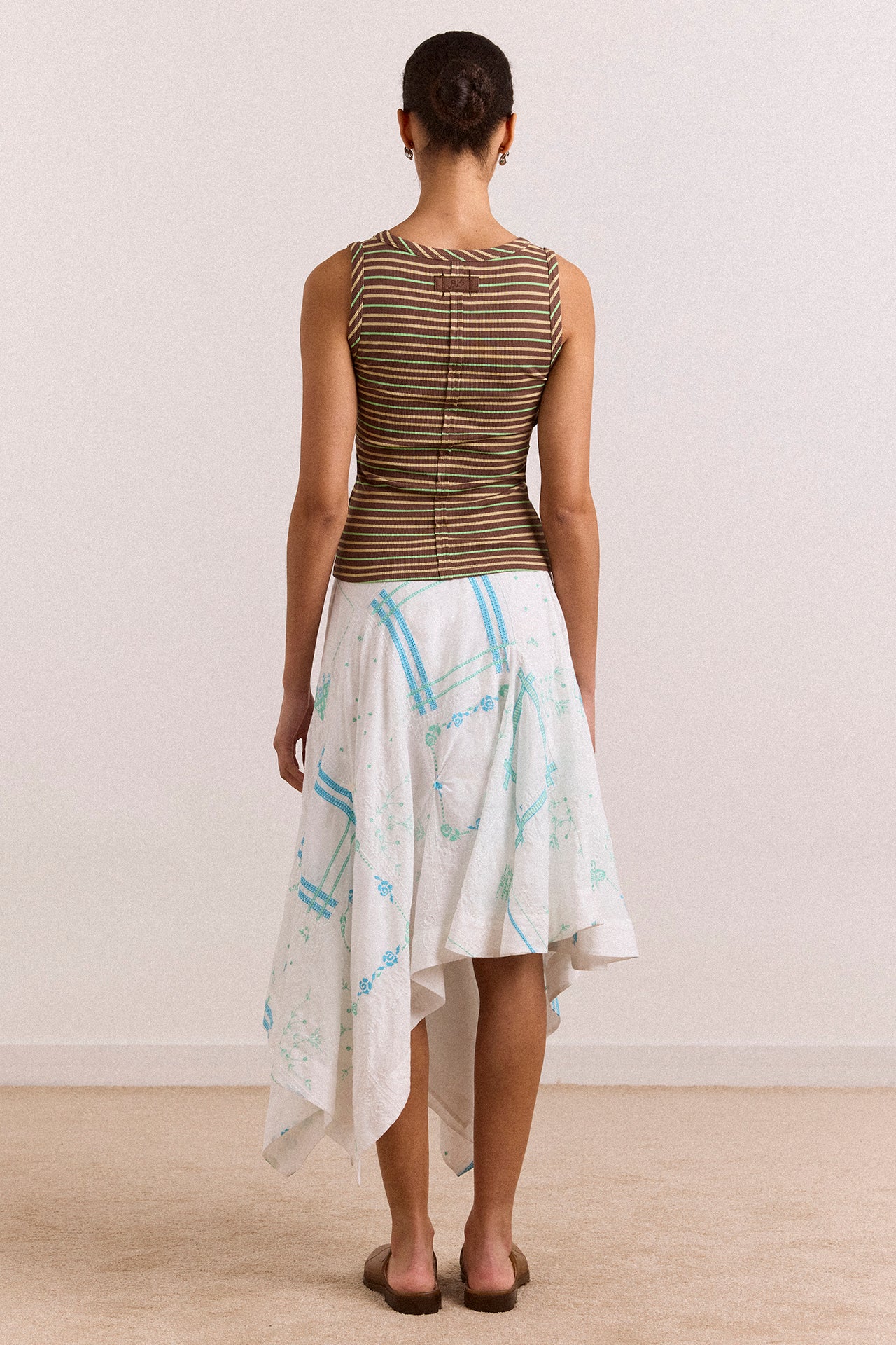 Arlea V-Neck Tank - Brown Stripe - Image 8