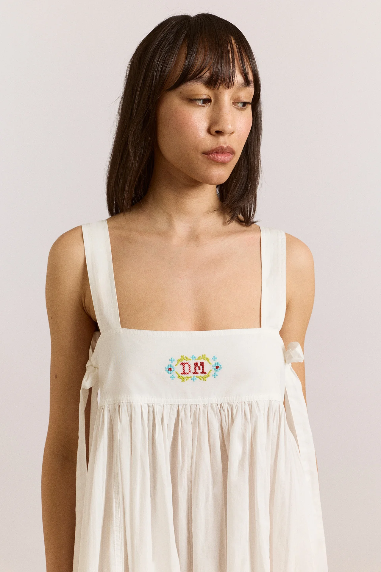 Aspen Midi Night Dress - White - Image 2