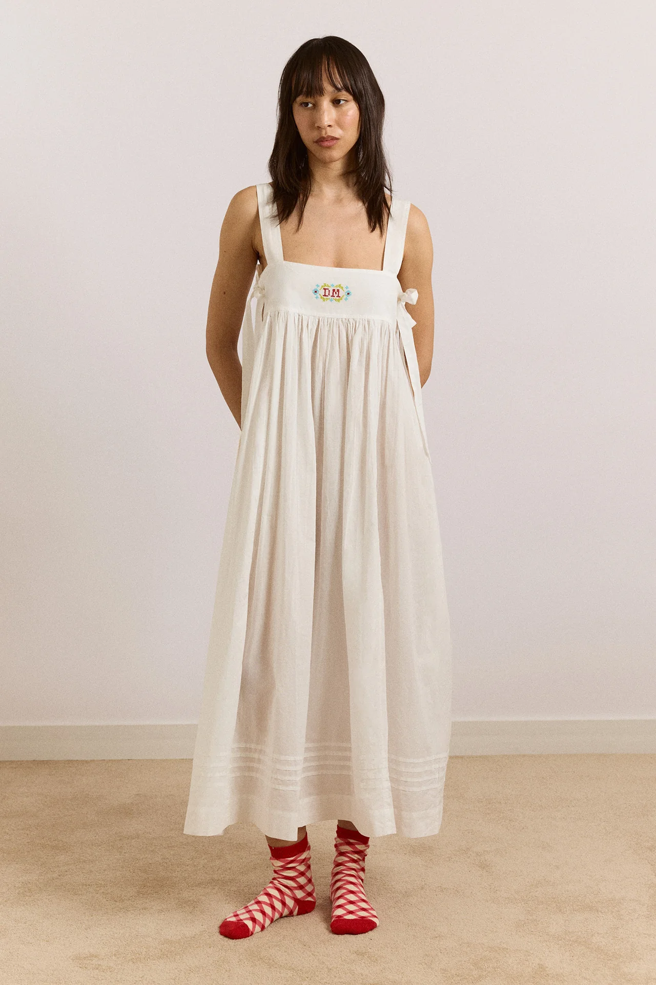Aspen Midi Night Dress - White - Image 3
