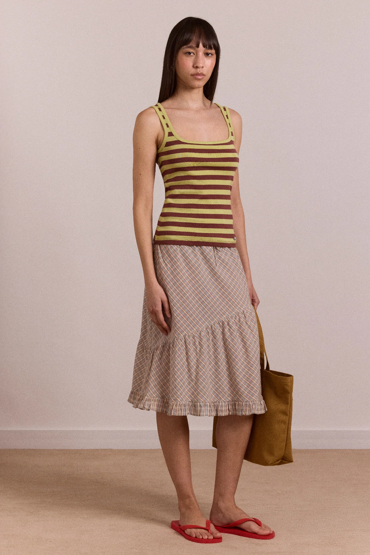 Avielle Tank - Green Stripe - Image 2
