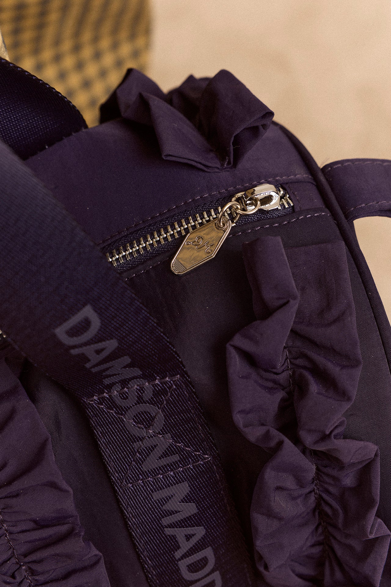Brooke Frill Barrel Bag In Navy - Image 4