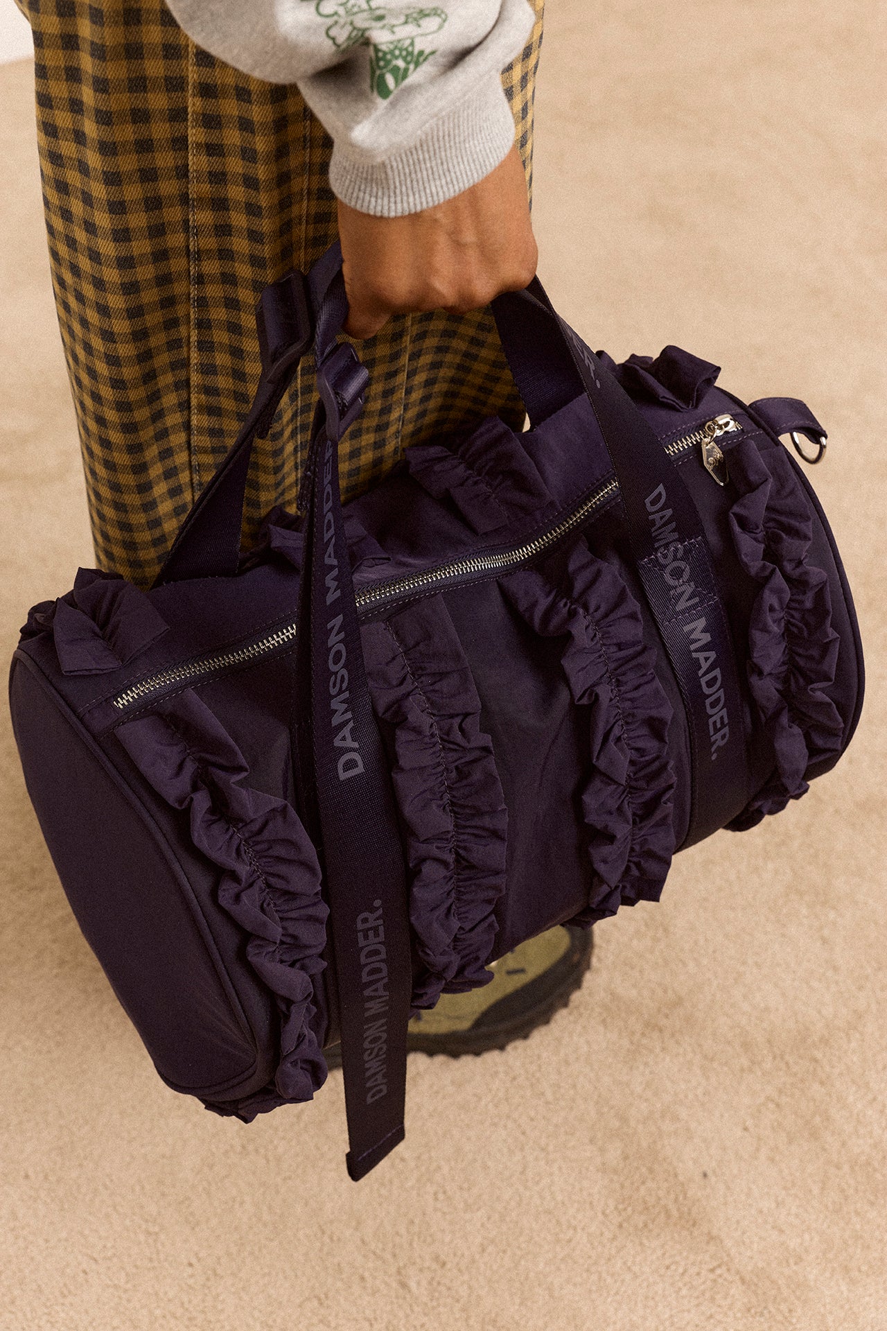 Brooke Frill Barrel Bag In Navy - Image 5