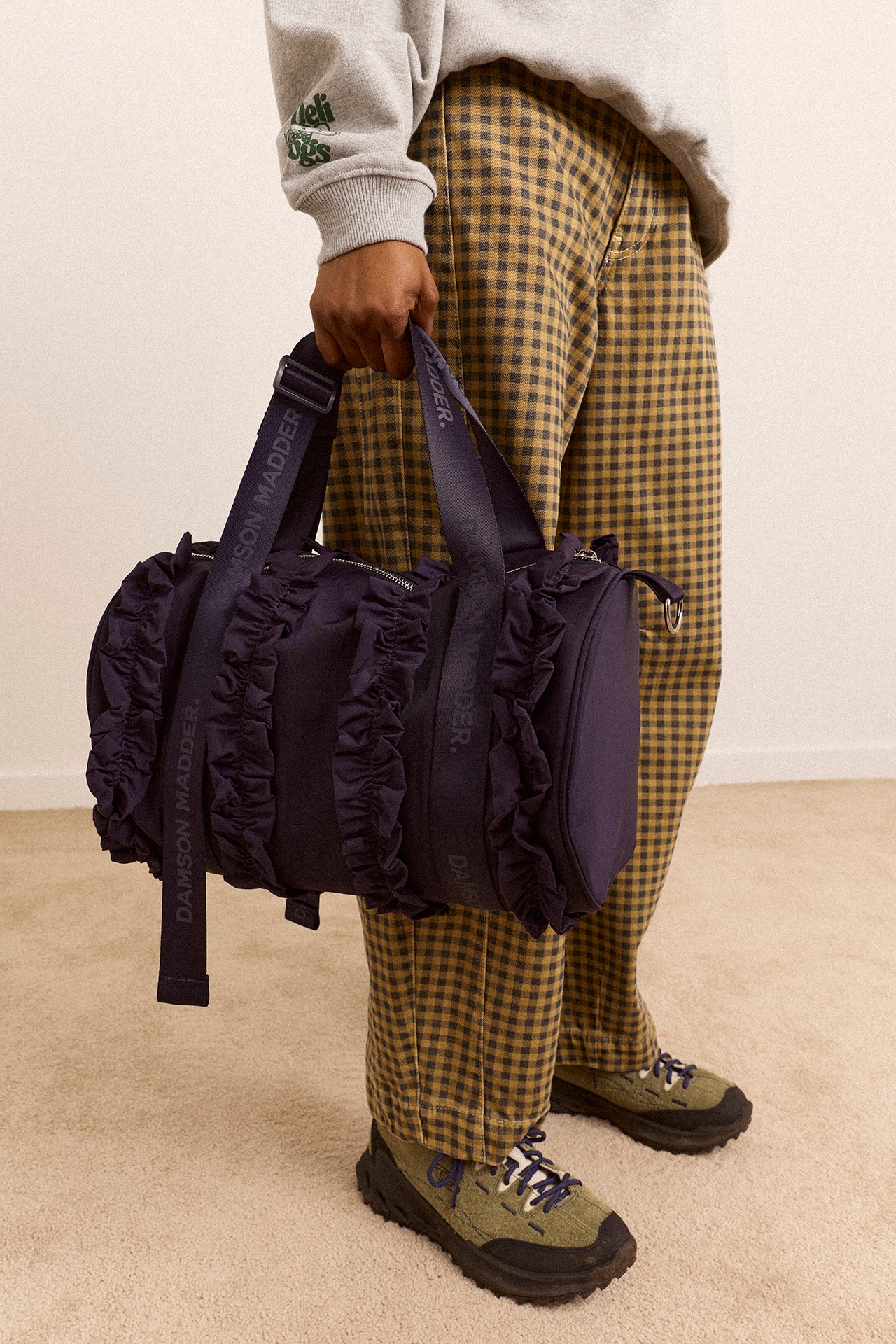 Brooke Frill Barrel Bag In Navy - Image 6
