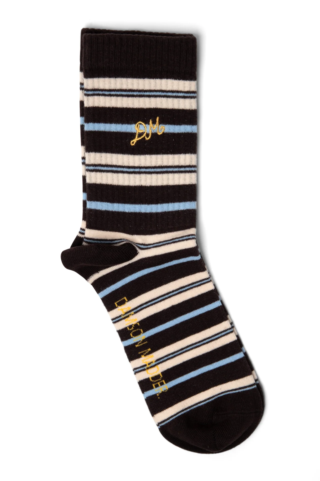 calf length socks in brown stripe - Image 4