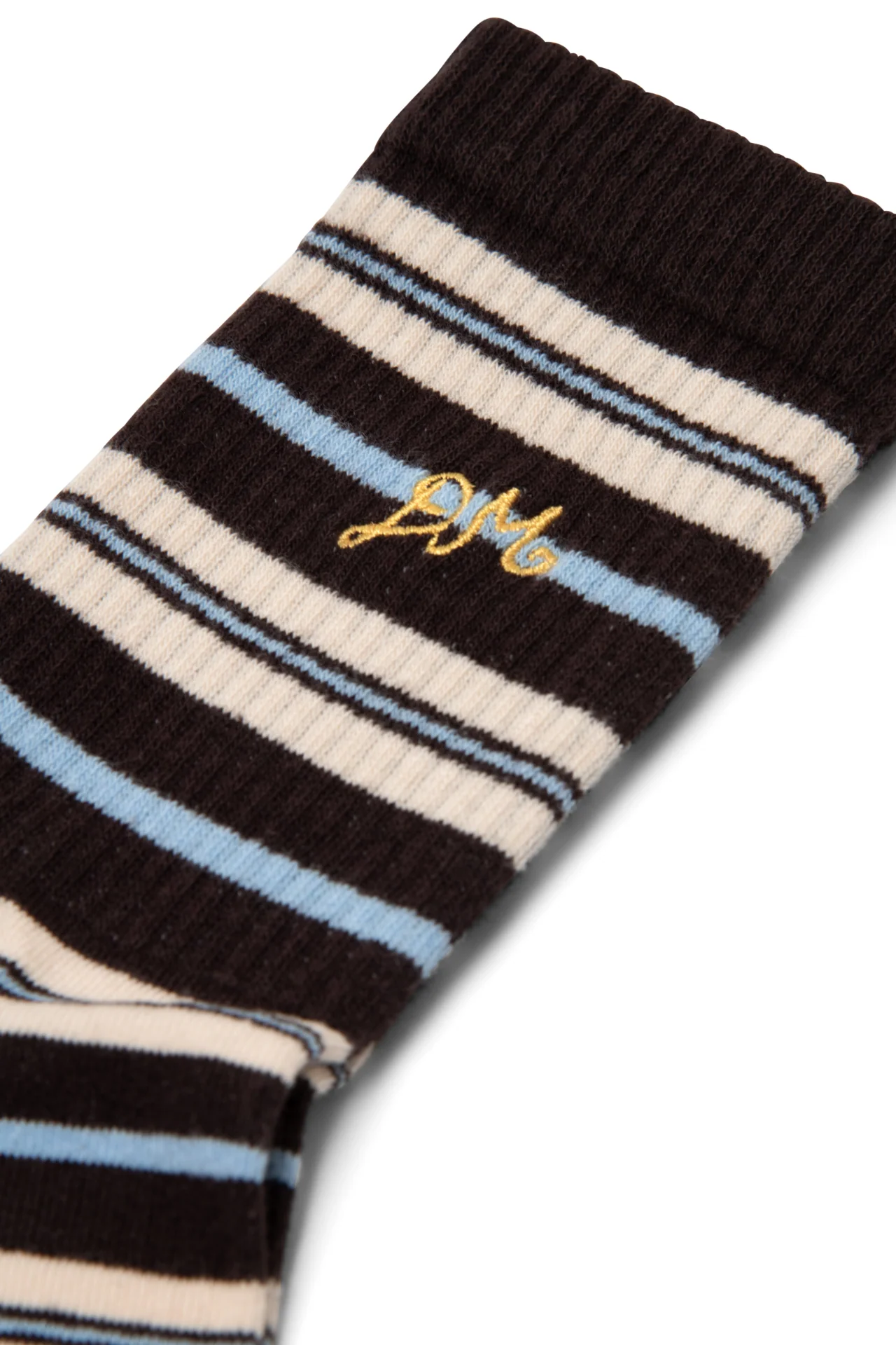 calf length socks in brown stripe - Image 6
