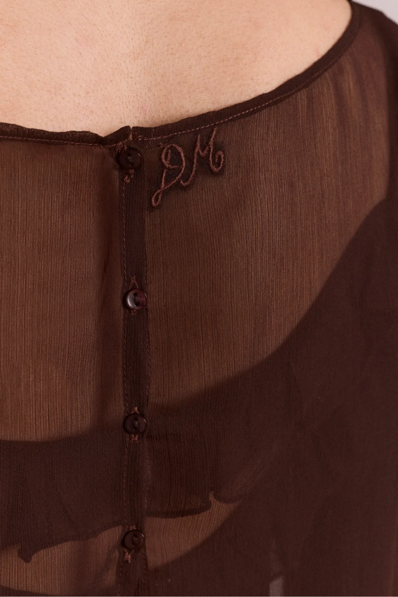 Carmen Midi Ruffle Dress With Sheer Top - Choc - Image 14