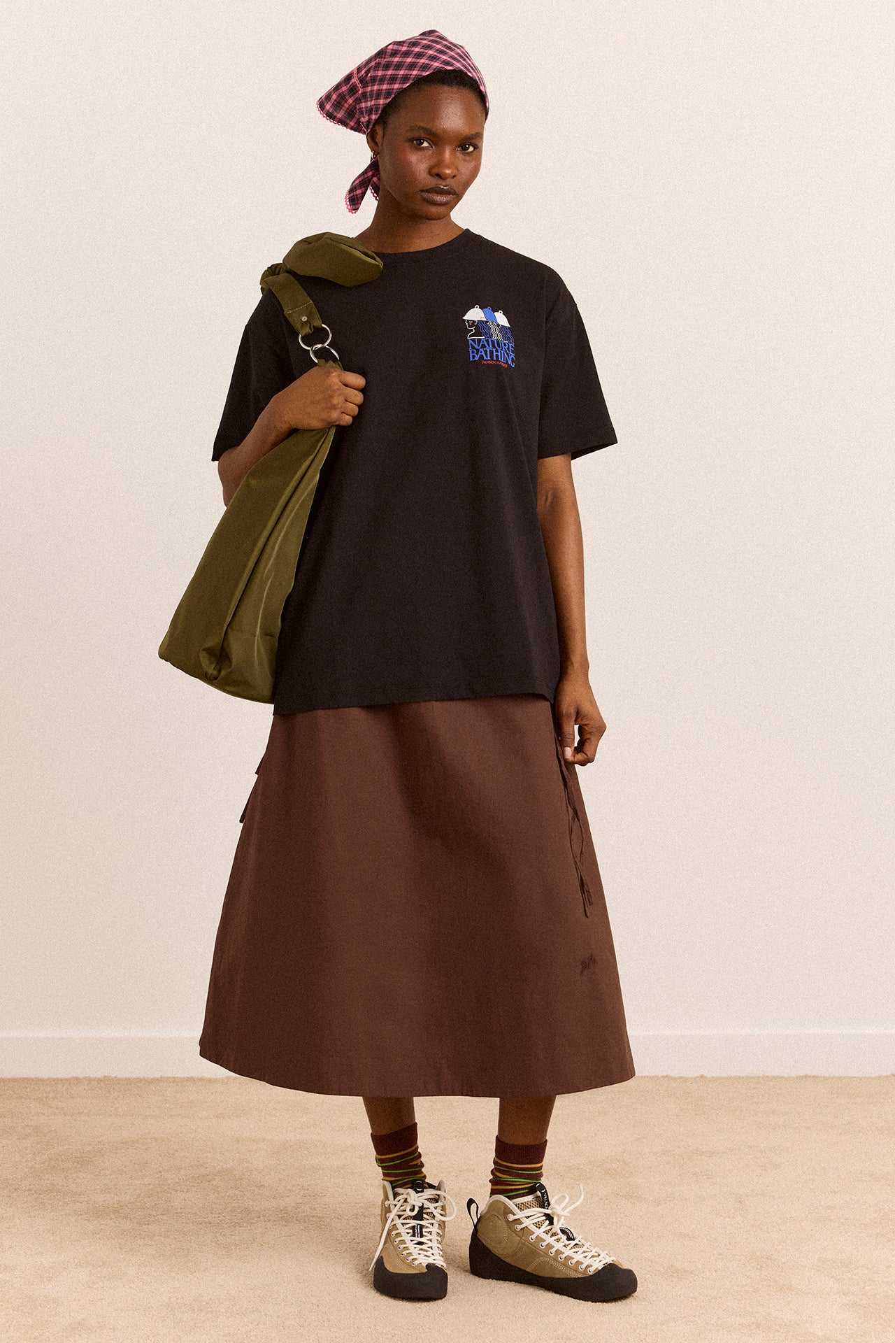 Caspia Midi Skirt - Choc - Image 2