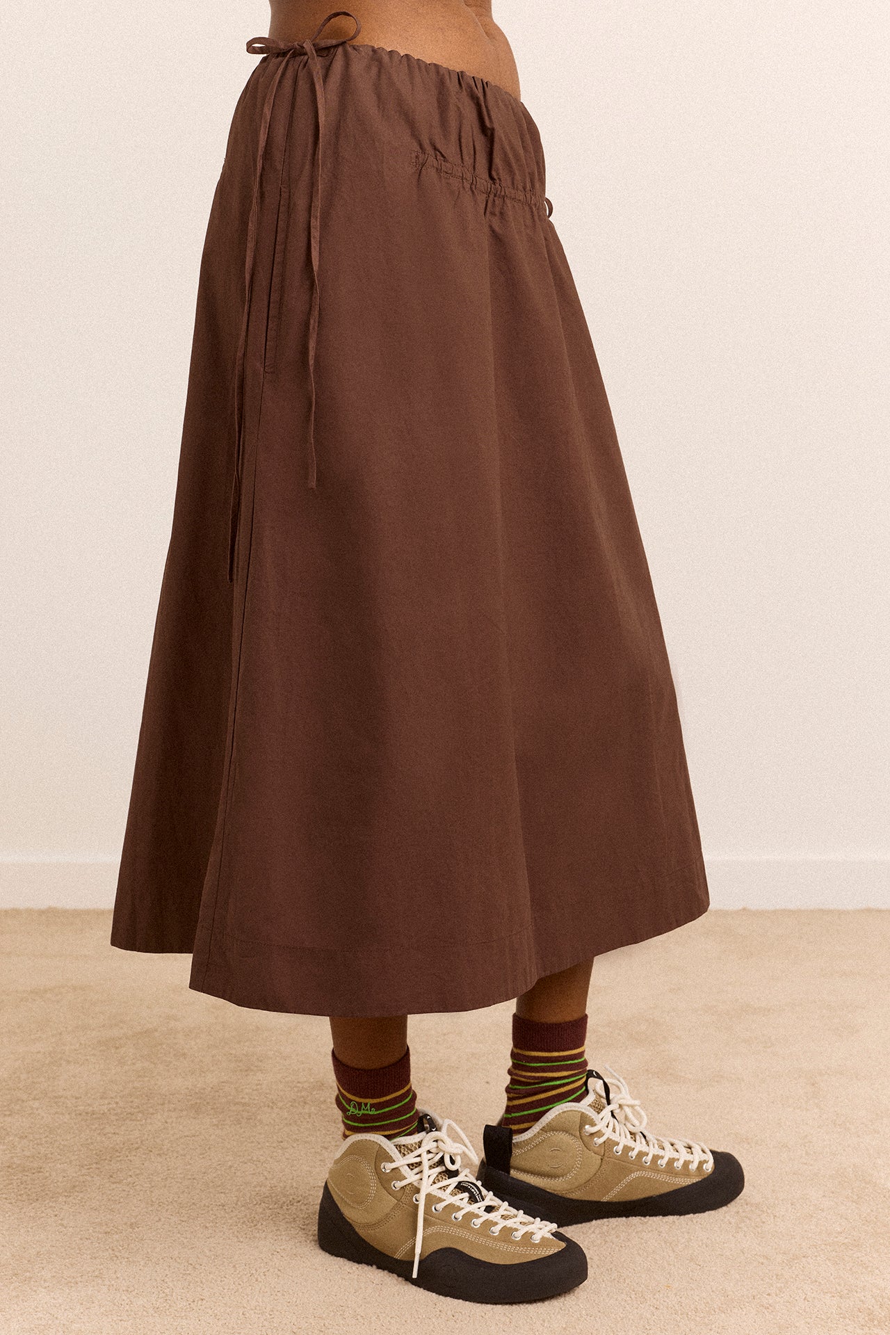Caspia Midi Skirt - Choc - Image 3