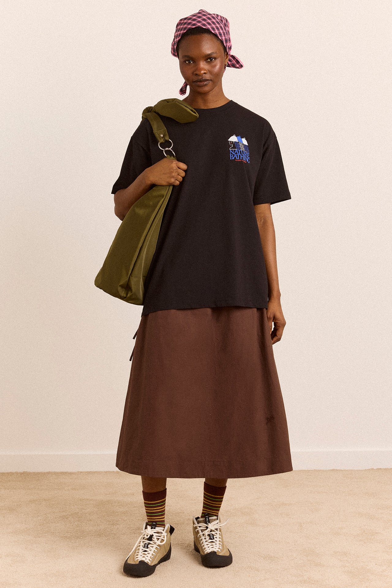 Caspia Midi Skirt - Choc - Image 4