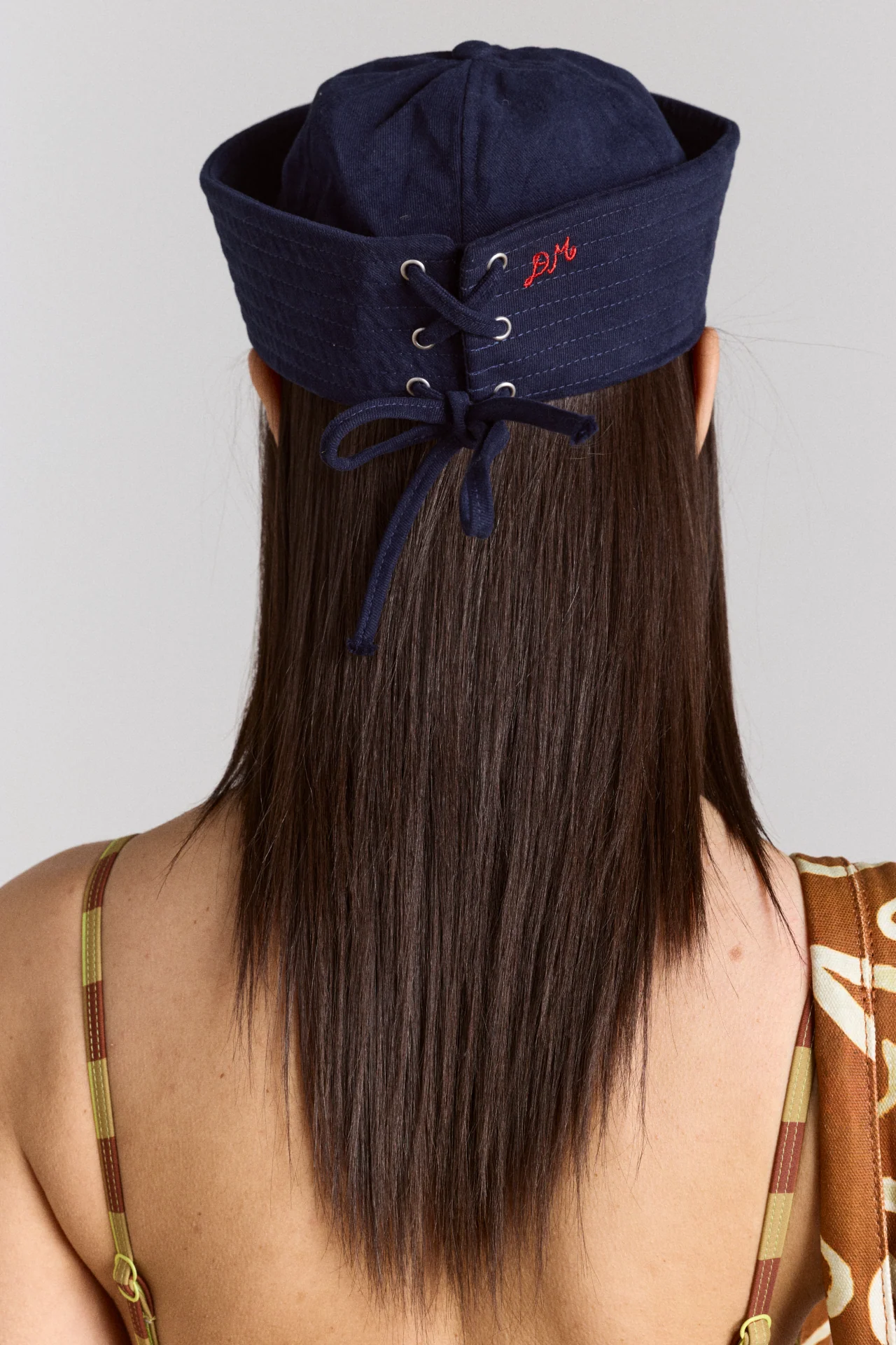 Cotton Sailor Hat - Navy - Image 3