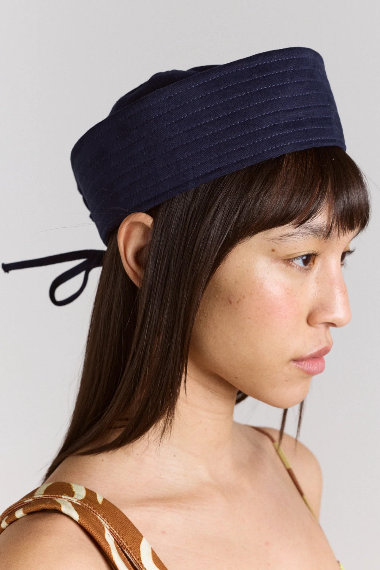 Cotton Sailor Hat - Navy - Image 5