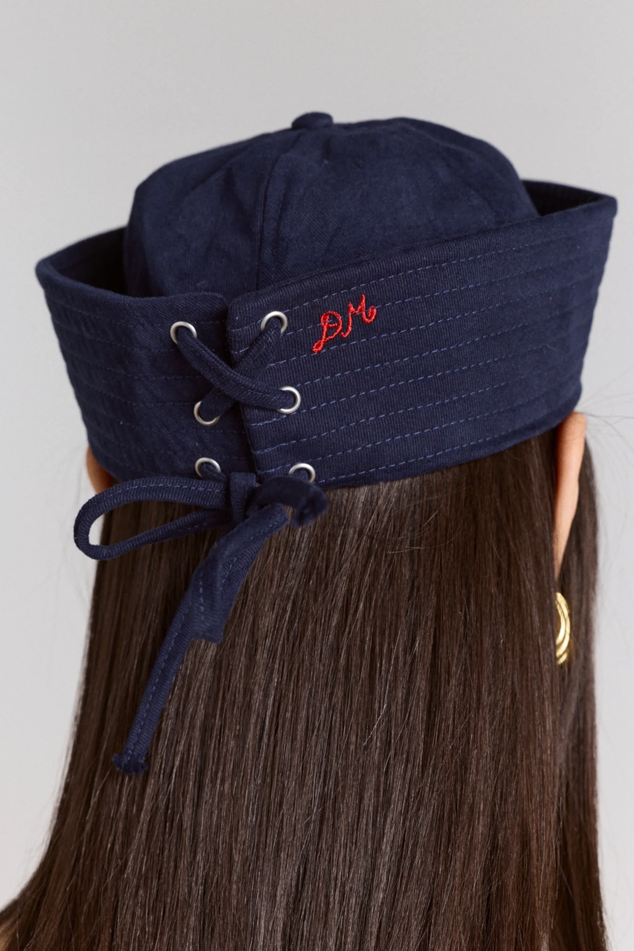 Cotton Sailor Hat - Navy - Image 6