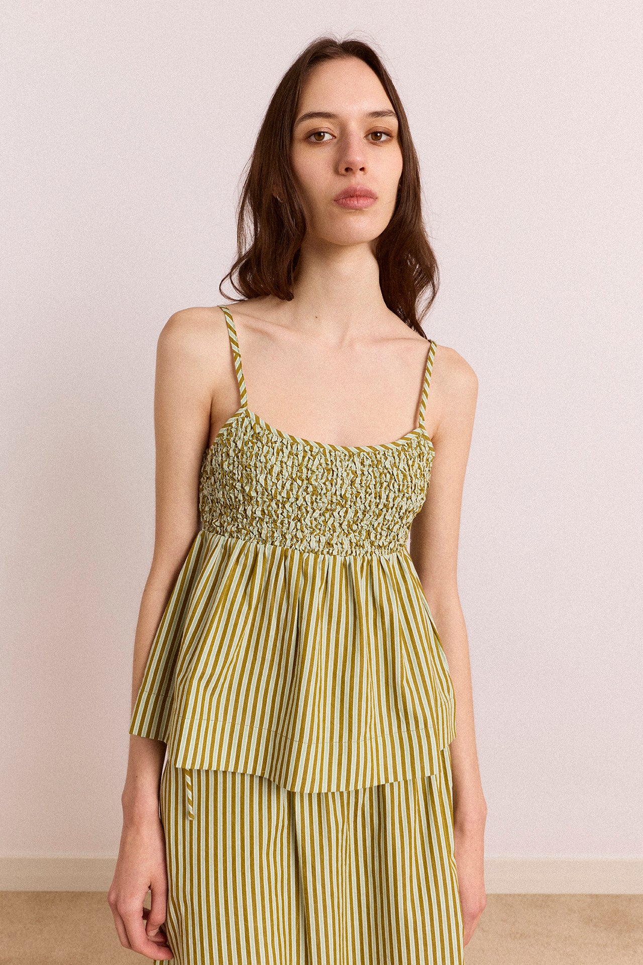 Dinah Cami - Green Stripe - Image 2