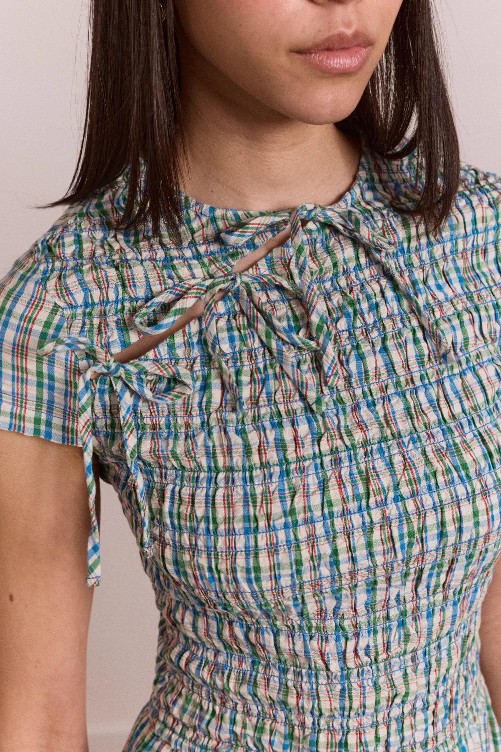 Ebba Midi Dress - Picnic Blue Check - Image 10