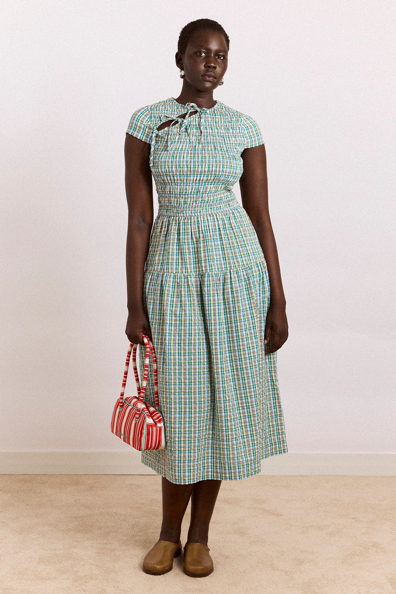 Ebba Midi Dress - Picnic Blue Check - Image 3