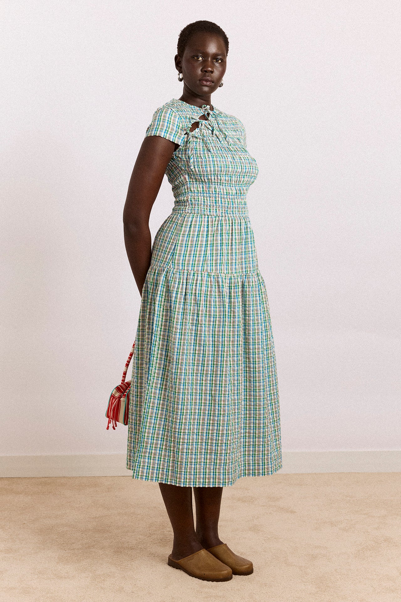 Ebba Midi Dress - Picnic Blue Check - Image 6