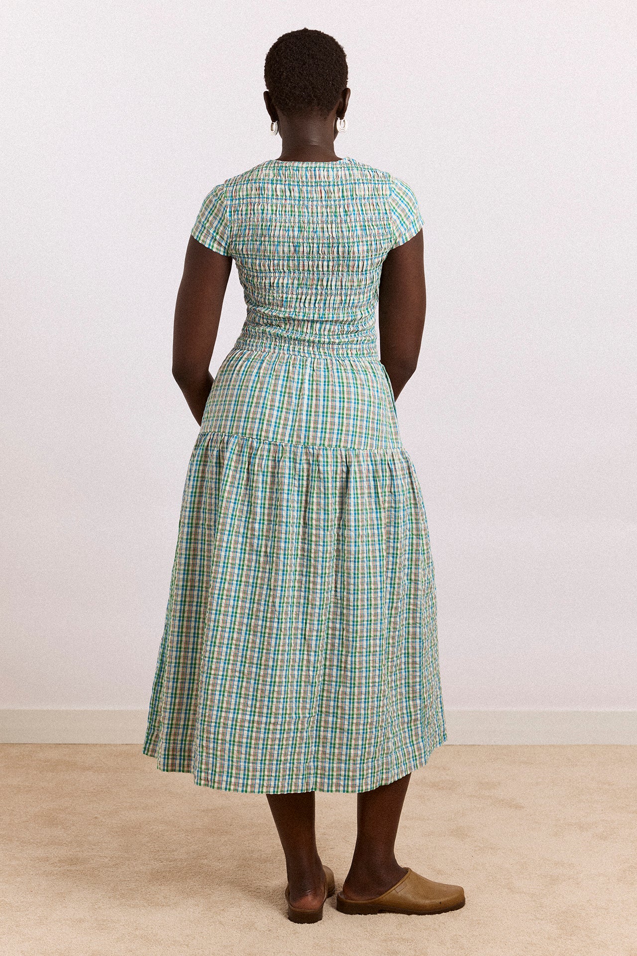 Ebba Midi Dress - Picnic Blue Check - Image 7