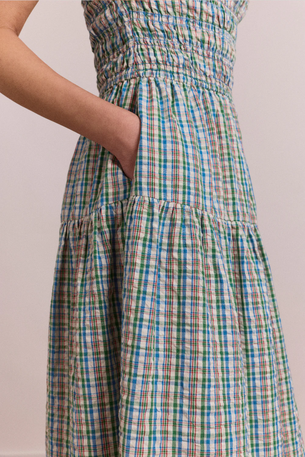 Ebba Midi Dress - Picnic Blue Check - Image 9