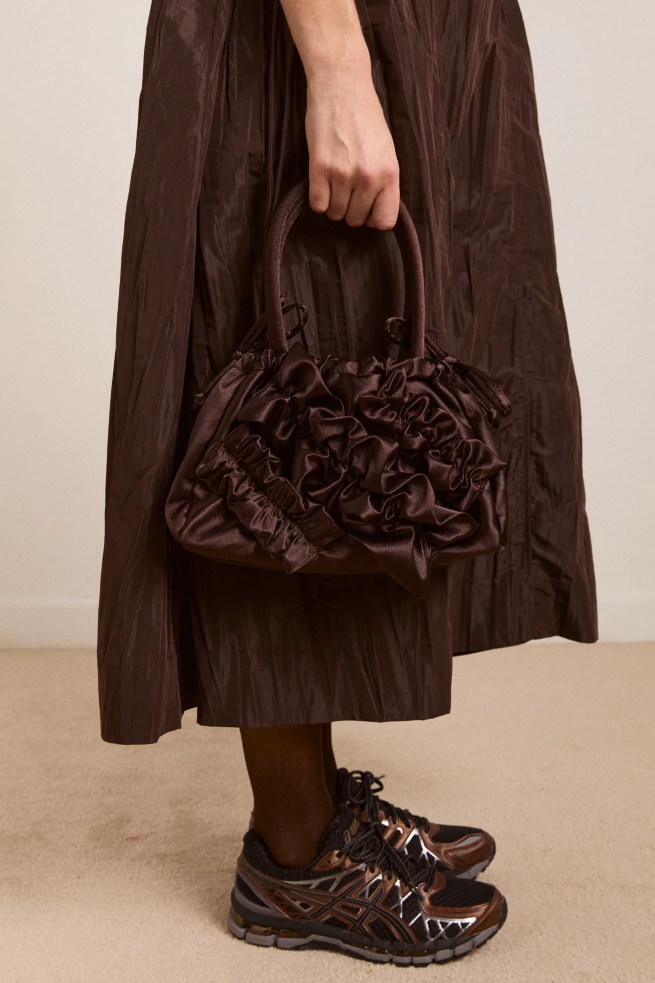 Elina Midi Dress - Choc Taffeta - Image 8