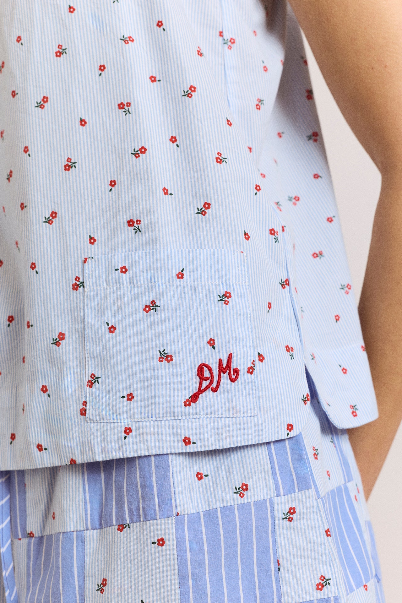 Eluna Cami - Blue Stripe & Floral Print - Image 4
