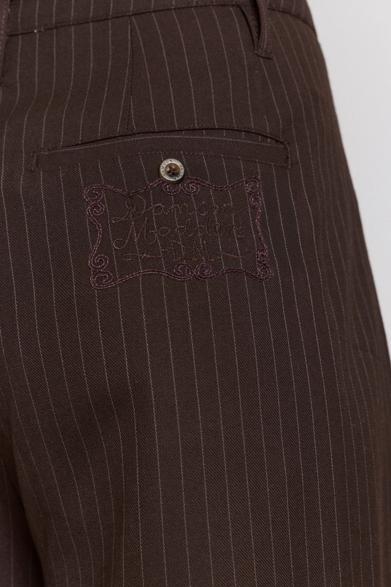 Fabia Trouser - Choc Pinstripe - Image 10