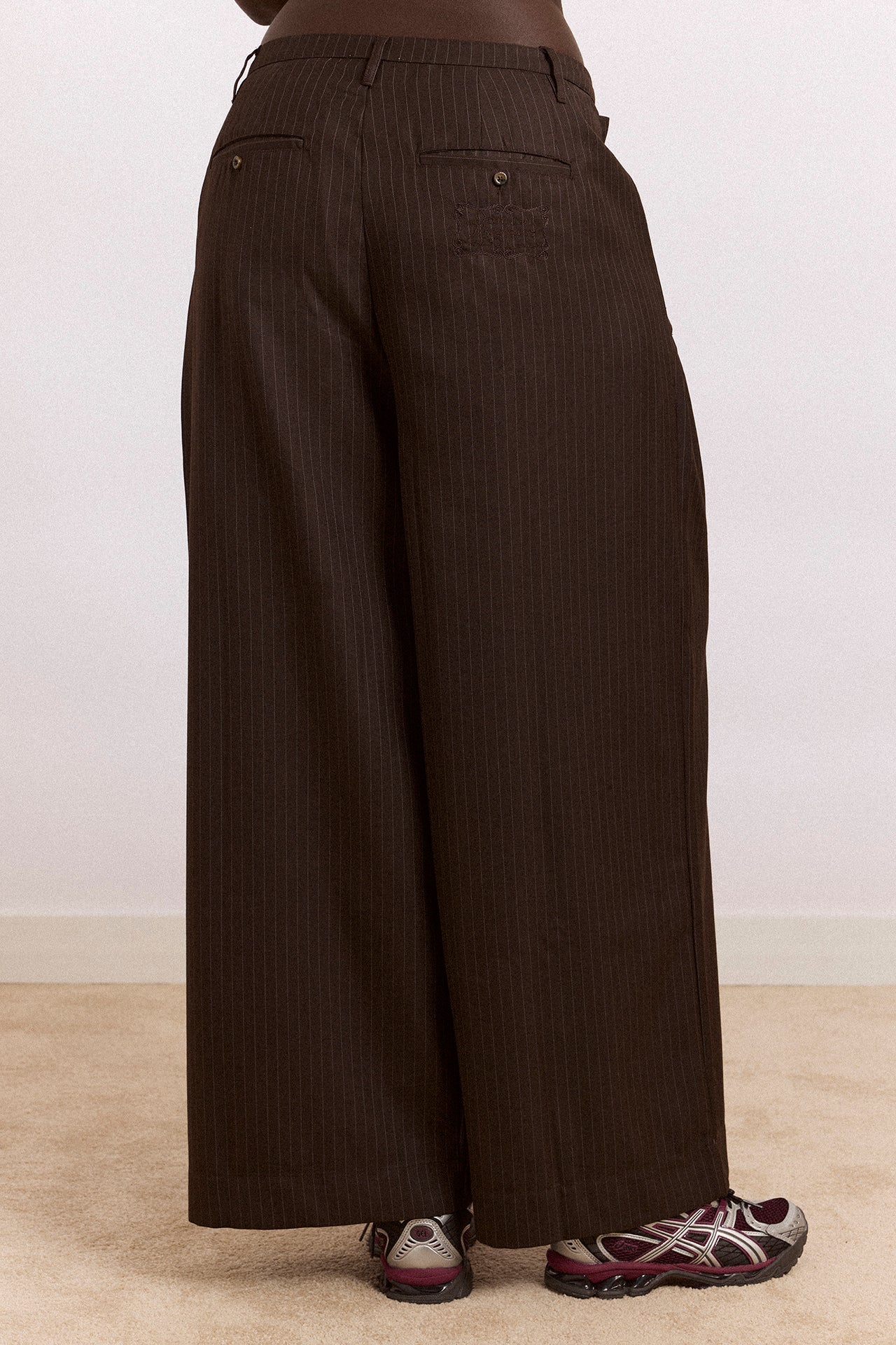 Fabia Trouser - Choc Pinstripe - Image 9