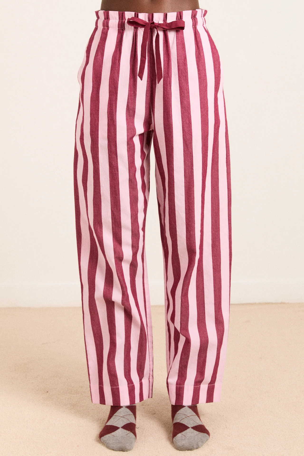 Florie Pj Set - Burg/Pink Wide Stripe - Image 8