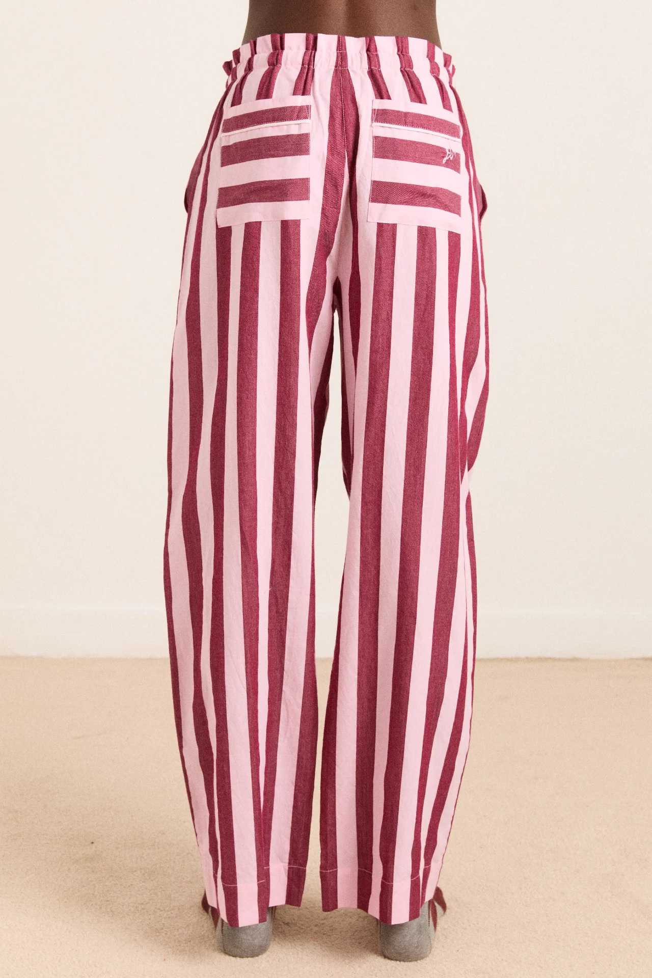 Florie Pj Set - Burg/Pink Wide Stripe - Image 9