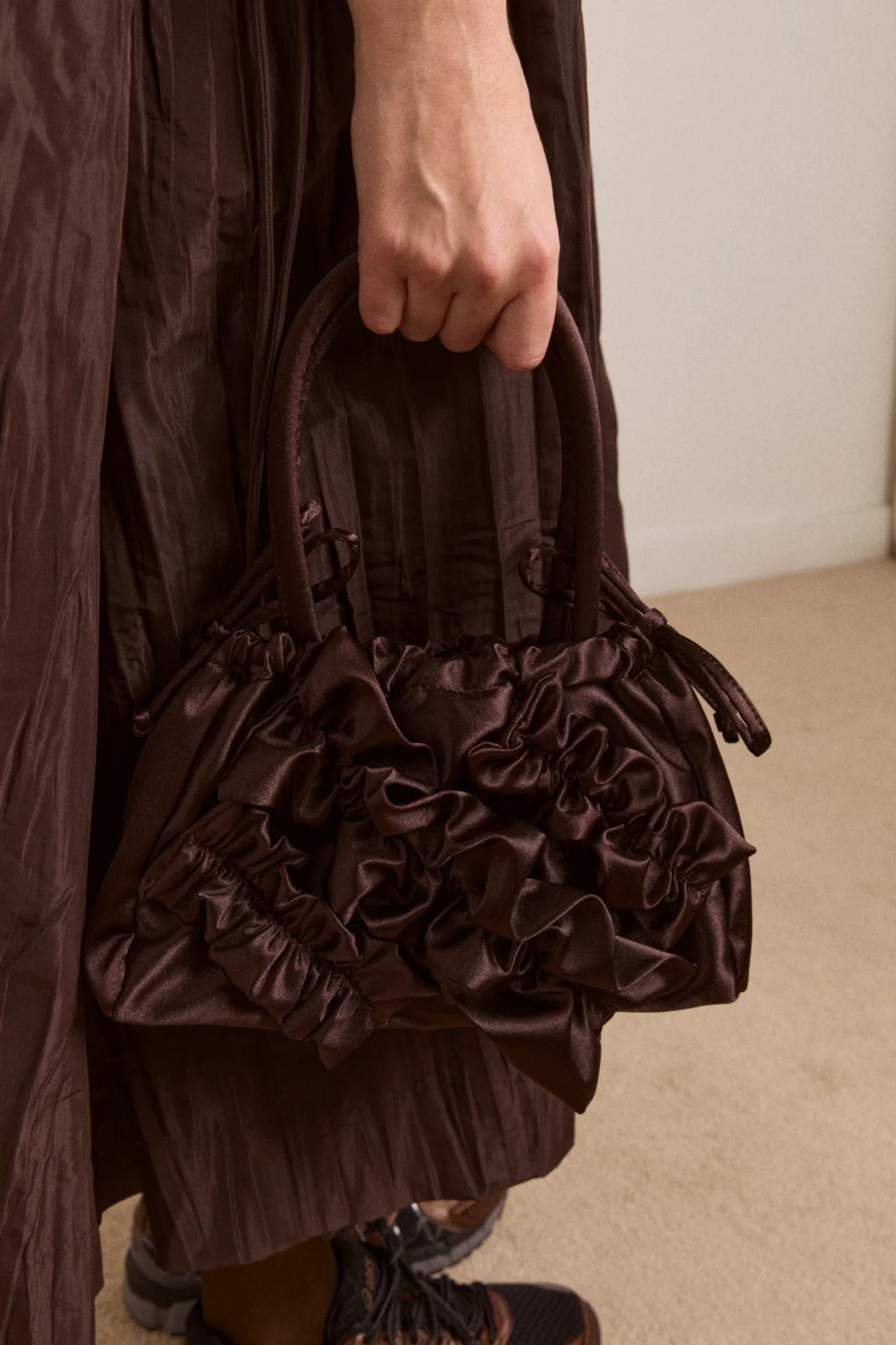 Frilly Alani Bag - Coffee Bean Satin - Image 2