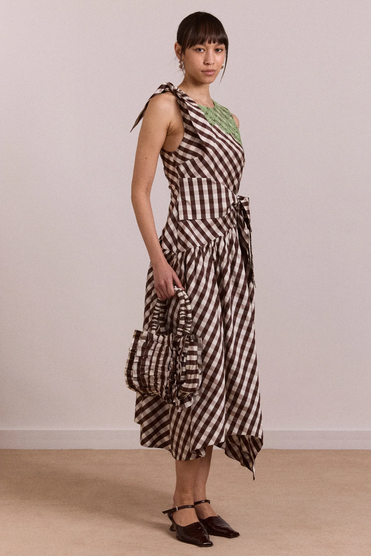 Gisele Midi Dress - Choc Check - Image 2