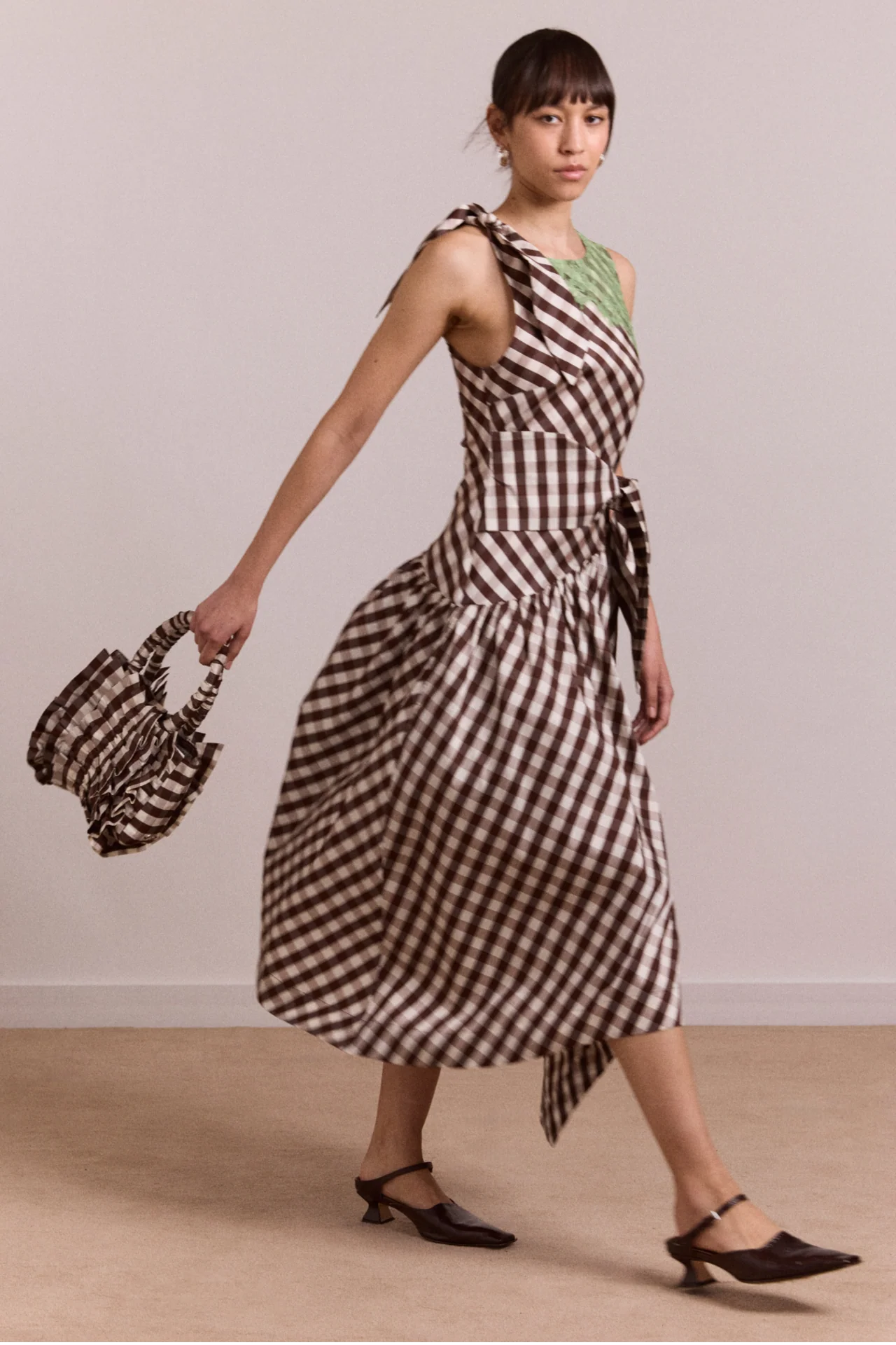 Gisele Midi Dress - Choc Check - Image 3