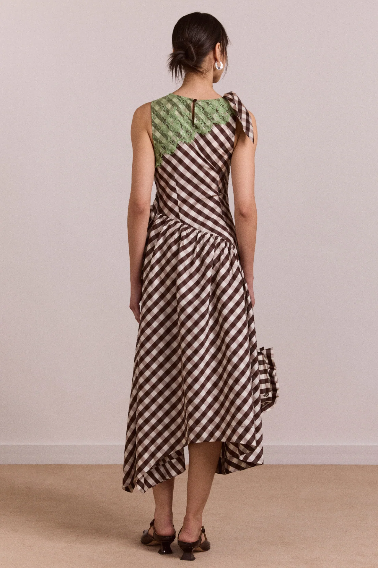 Gisele Midi Dress - Choc Check - Image 5