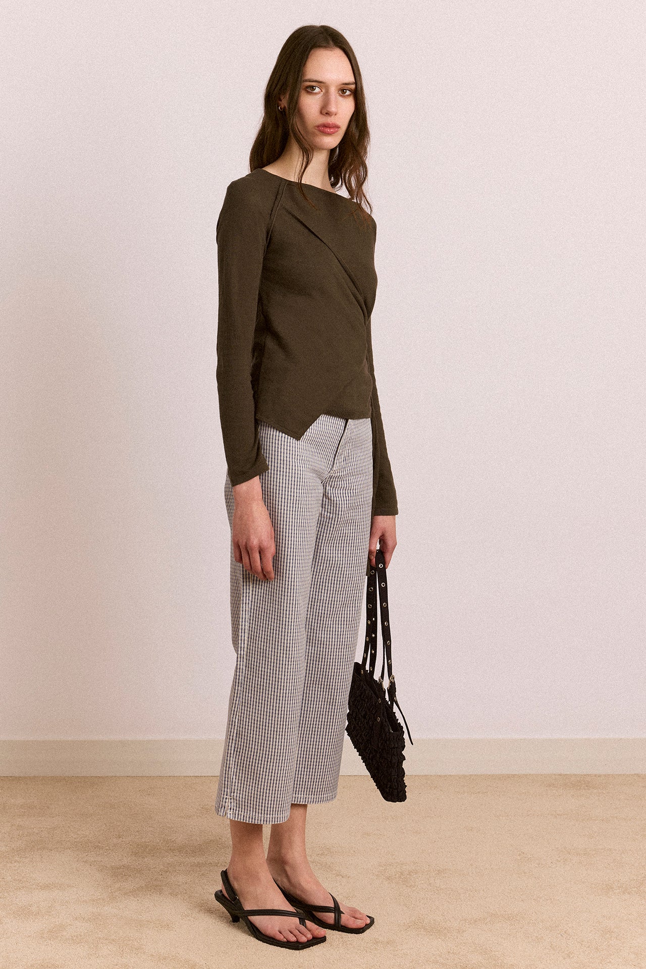 Hannie Wrap Tie Knitted Top - Olive - Image 6