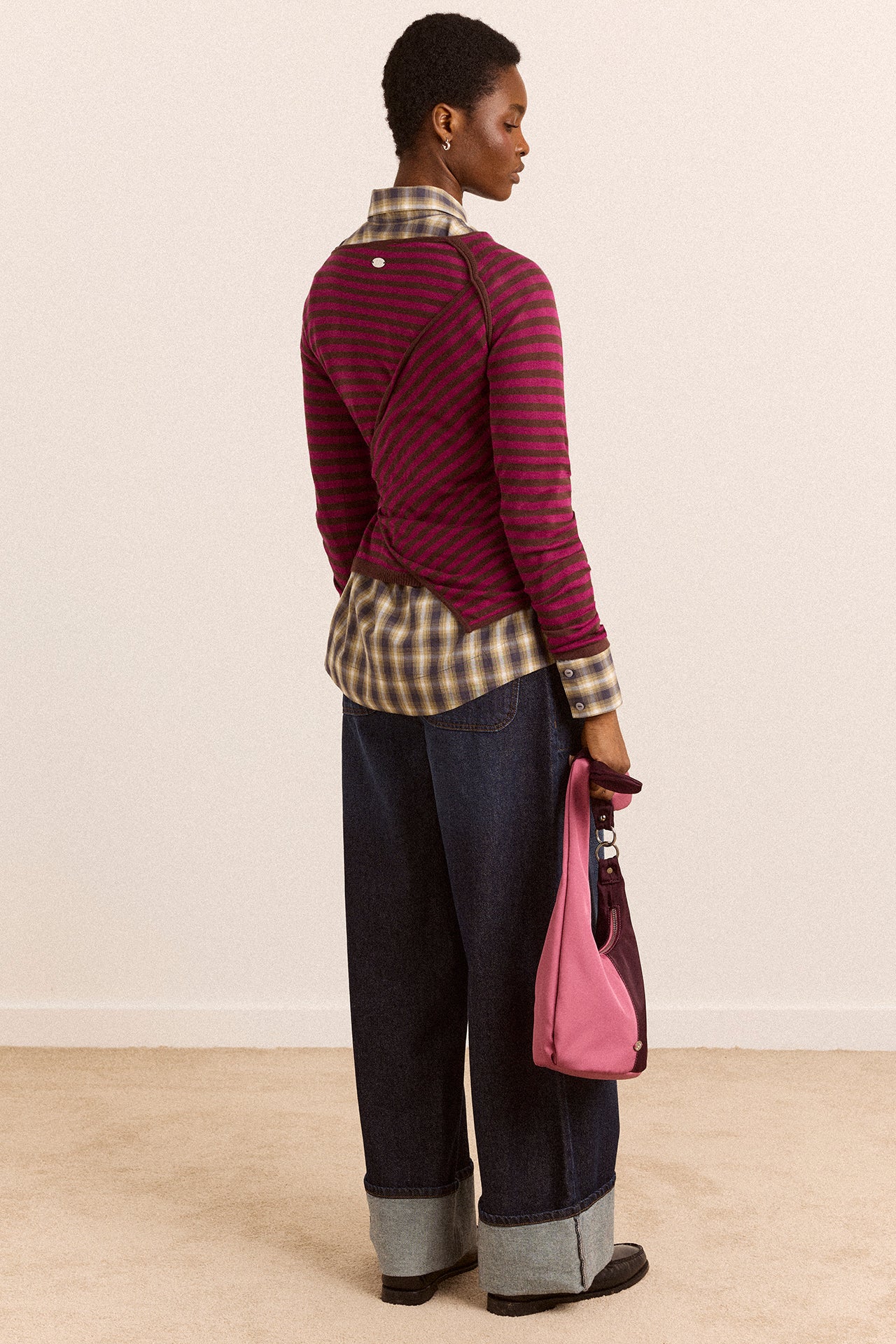 Hannie Wrap Tie Knitted Top - Pink Stripe - Image 7