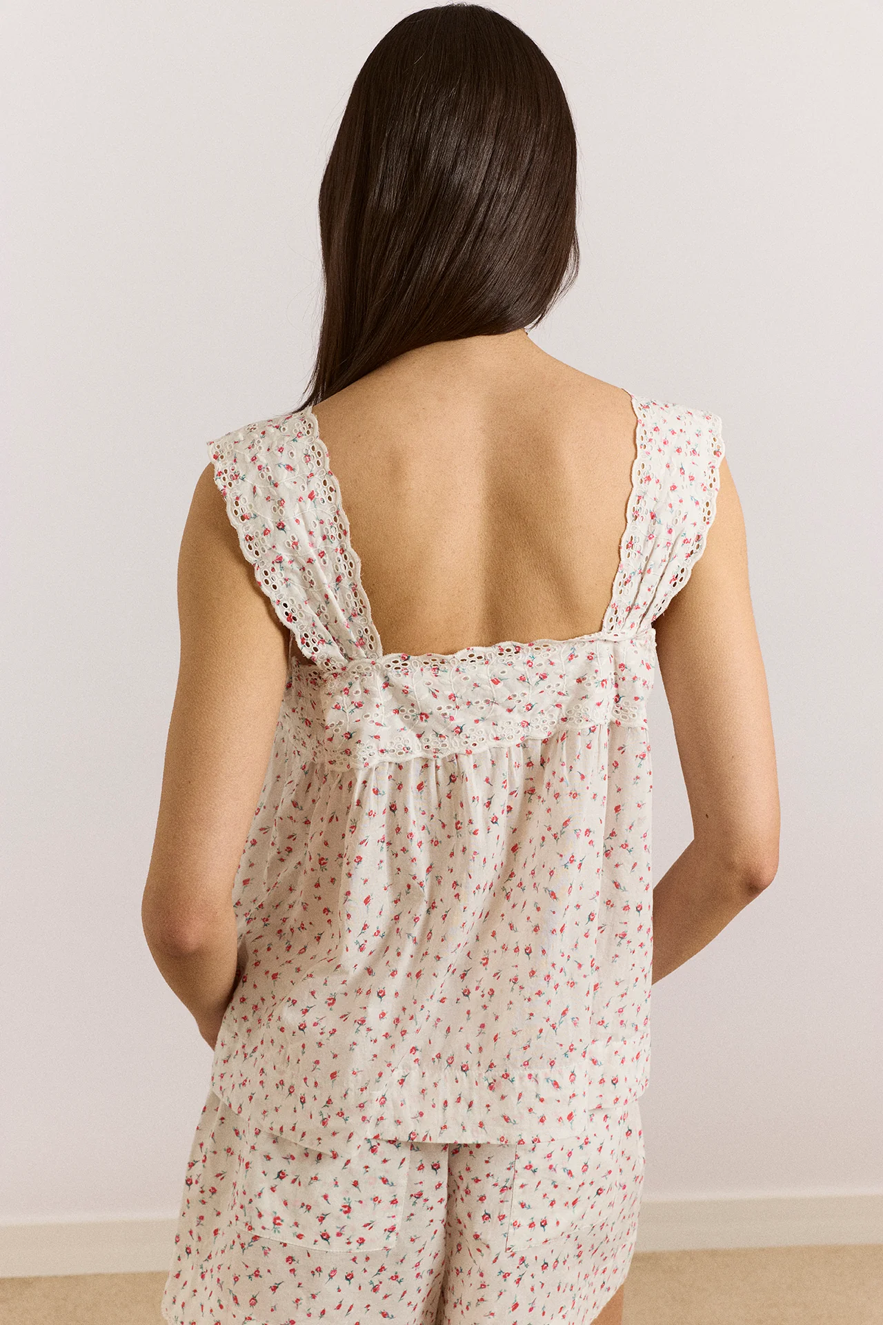 Harrietta Button Through Cami - Pink Floral - Image 5