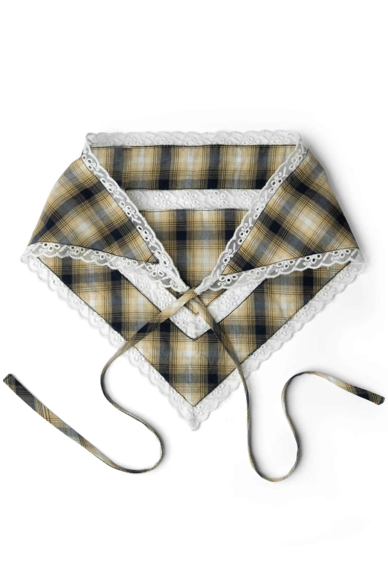 Headband With Lace Detail In Cardamon Check - Image 6