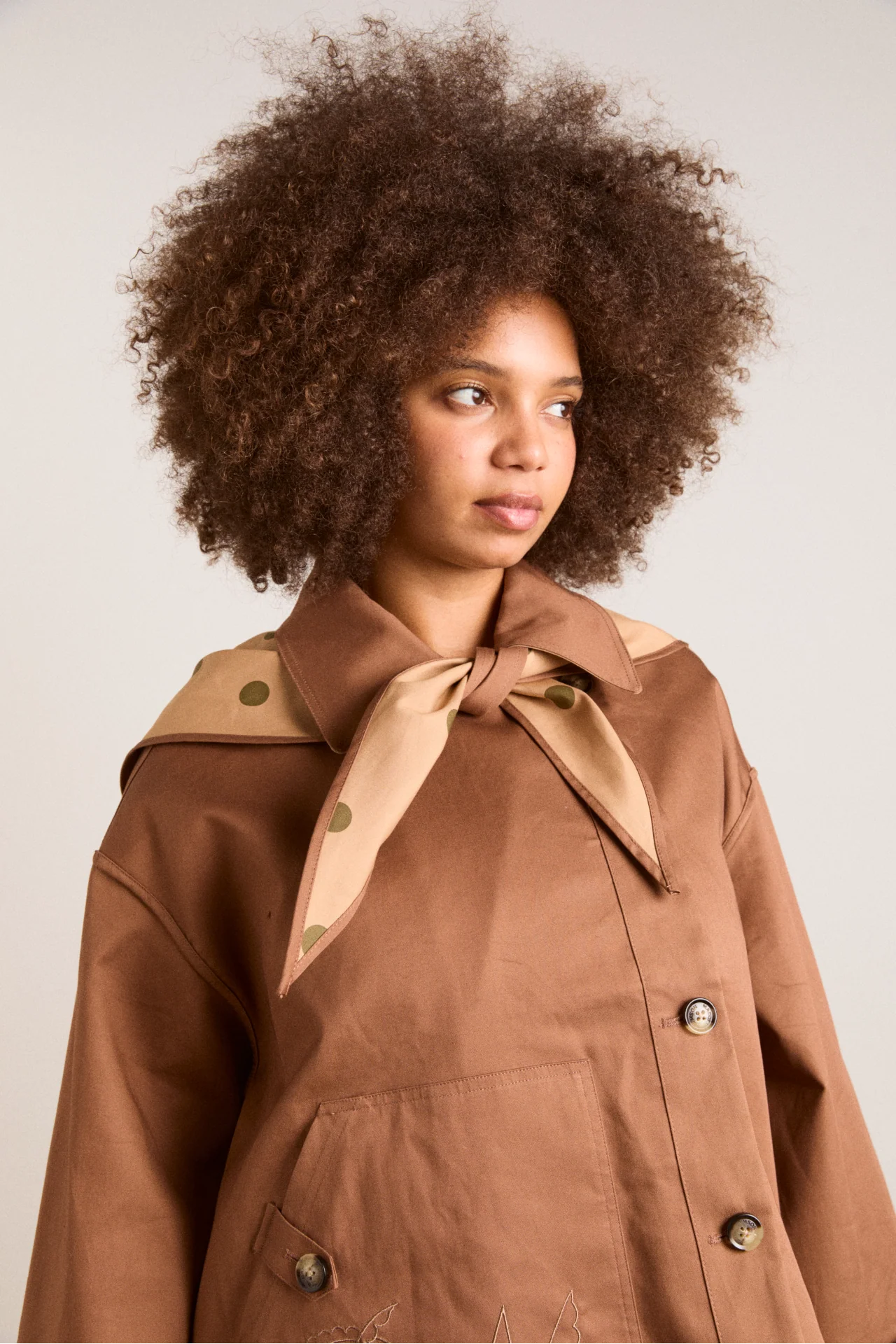 Reversible Jerry Crop Trench Coat - Camel Spot - Image 10