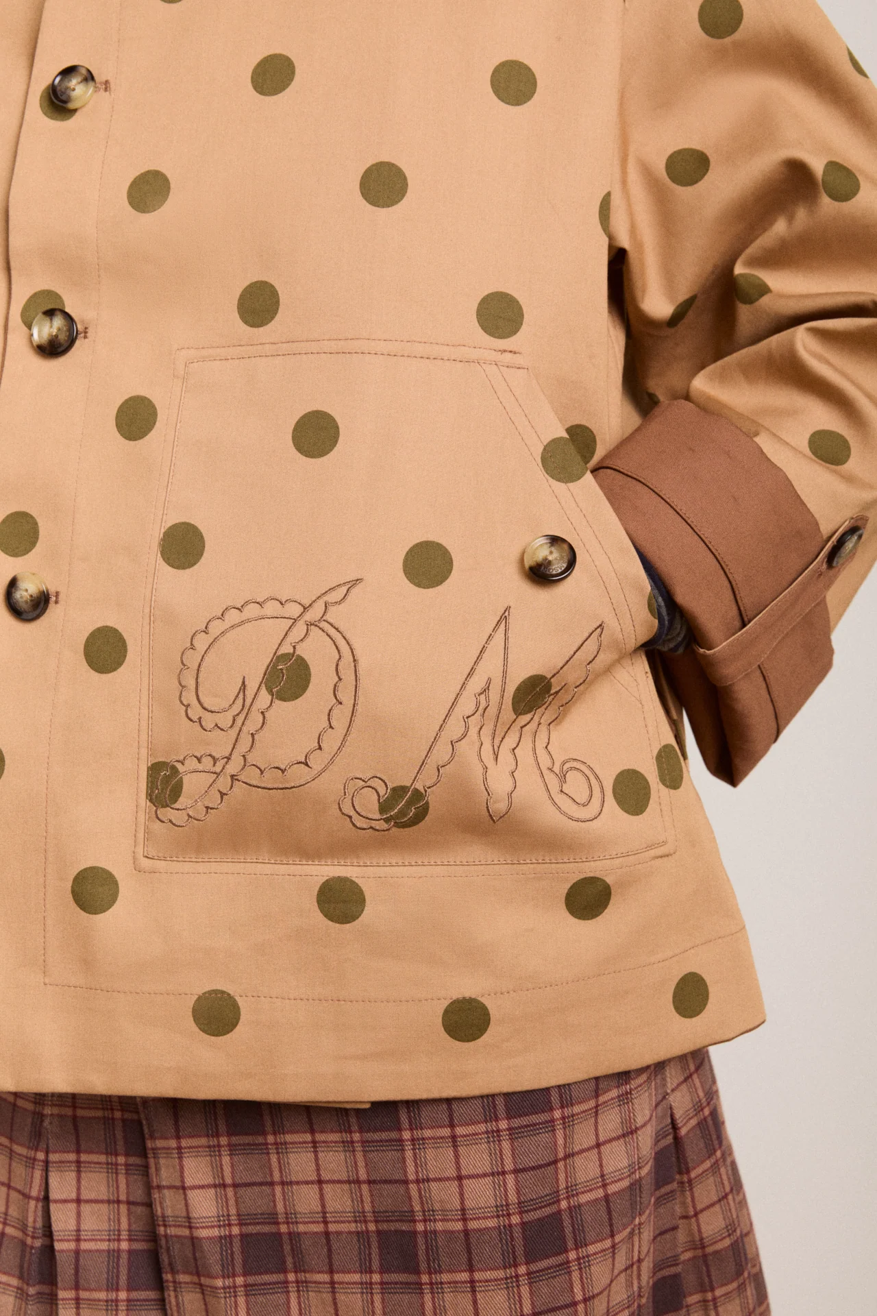 Reversible Jerry Crop Trench Coat - Camel Spot - Image 14