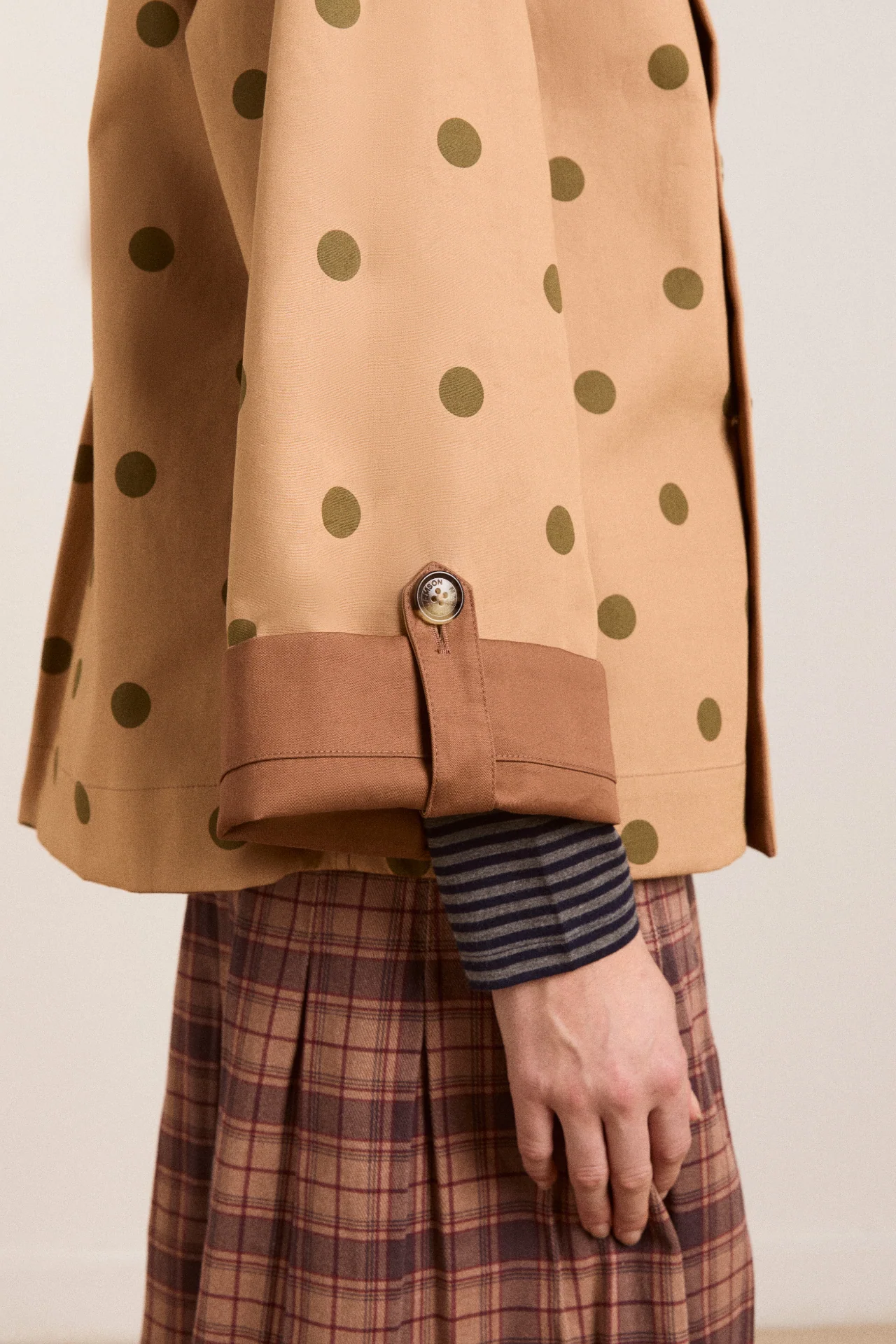 Reversible Jerry Crop Trench Coat - Camel Spot - Image 15