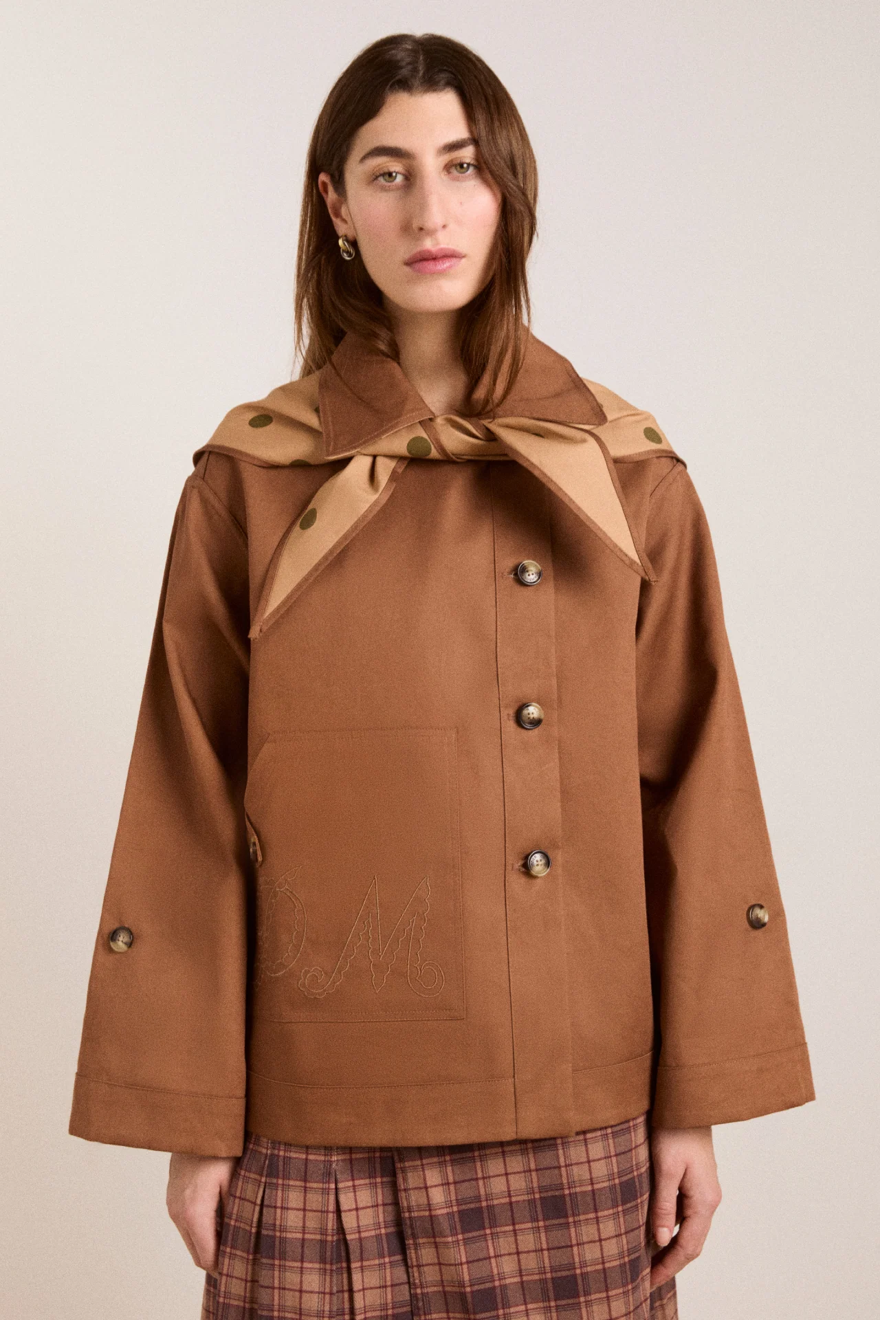 Reversible Jerry Crop Trench Coat - Camel Spot - Image 2