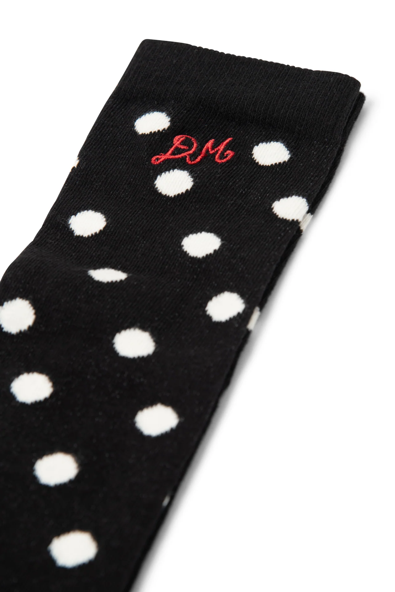 Knee High Polka Dot Socks - Black & Cream - Image 3