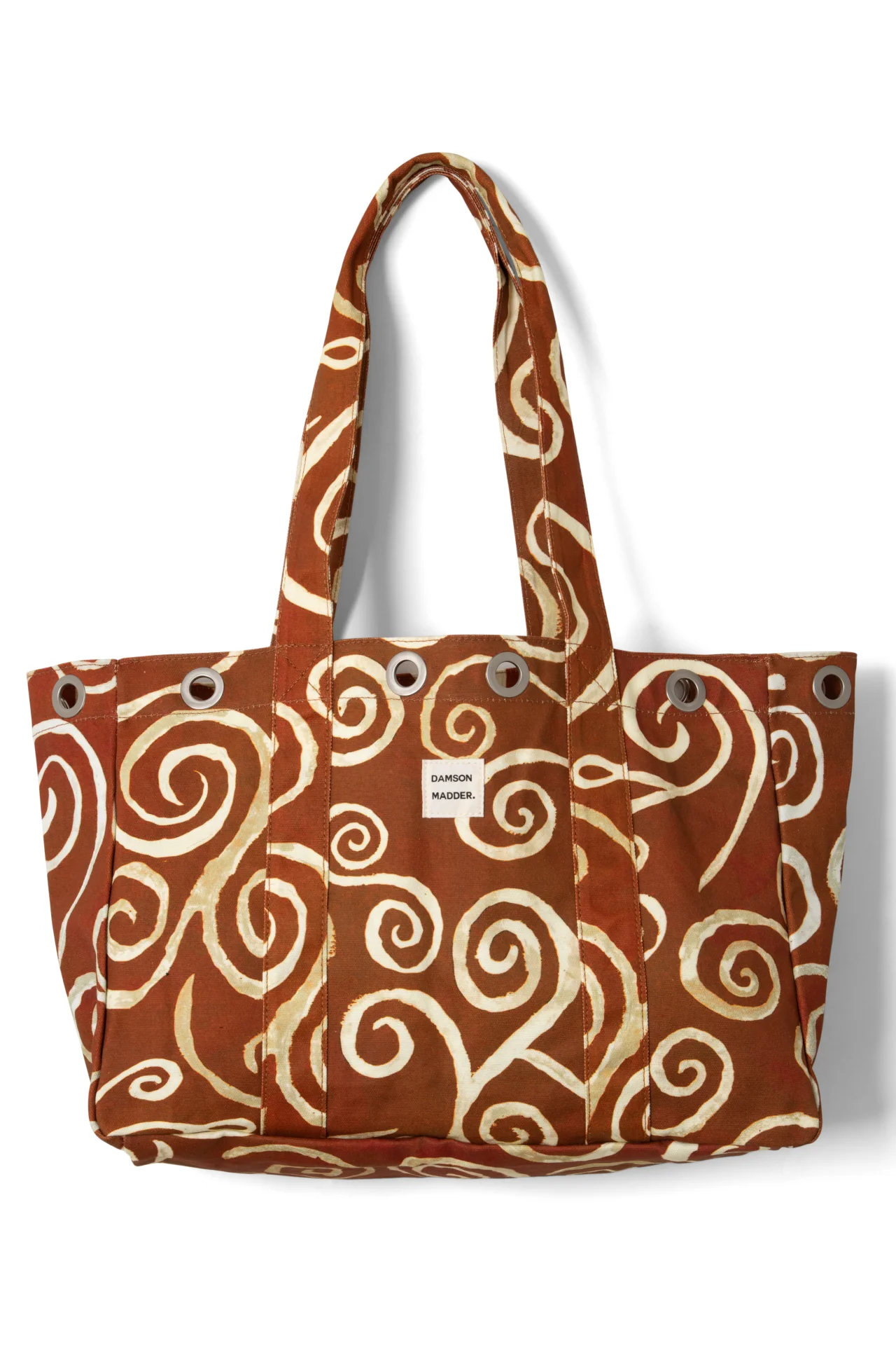 Large Canvas Eyelet Tote Bag - Swirl Print - Image 4