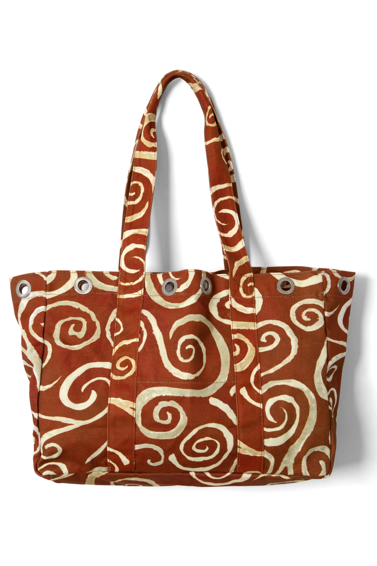 Large Canvas Eyelet Tote Bag - Swirl Print - Image 7