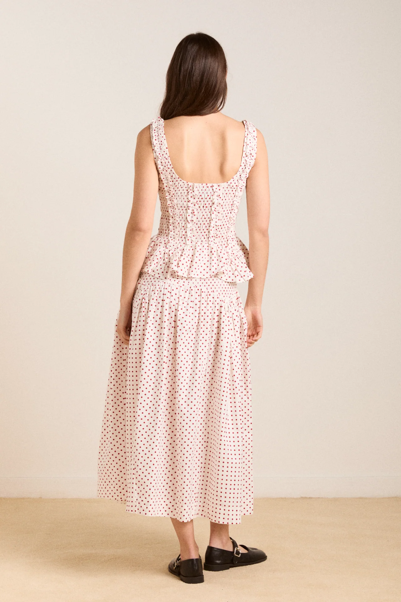 Layla Skirt - Off White And Red Spot - Image 3