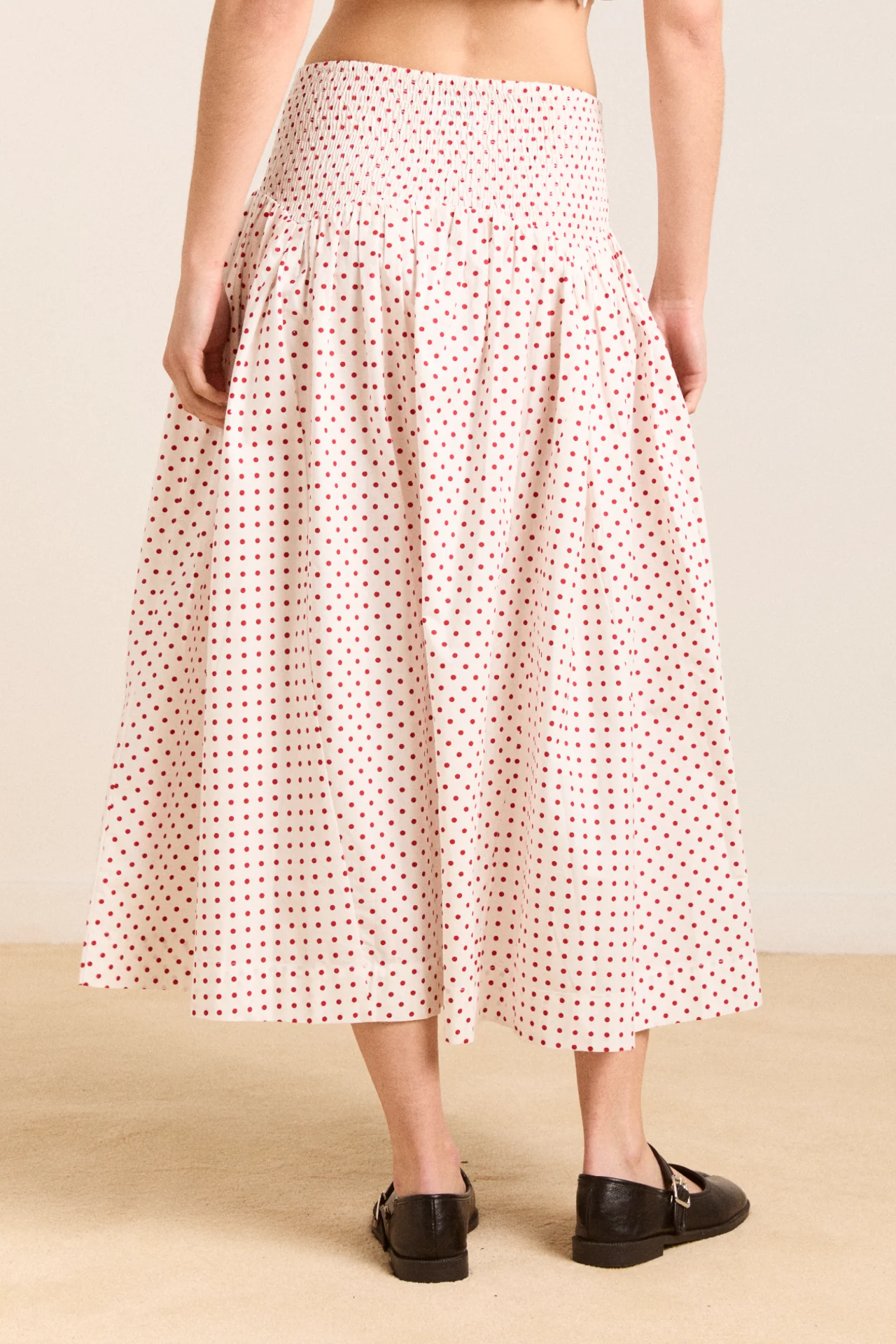 Layla Skirt - Off White And Red Spot - Image 6