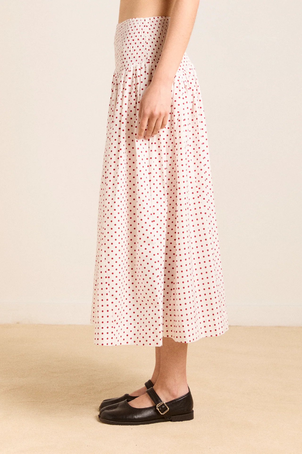 Layla Skirt - Off White And Red Spot - Image 7